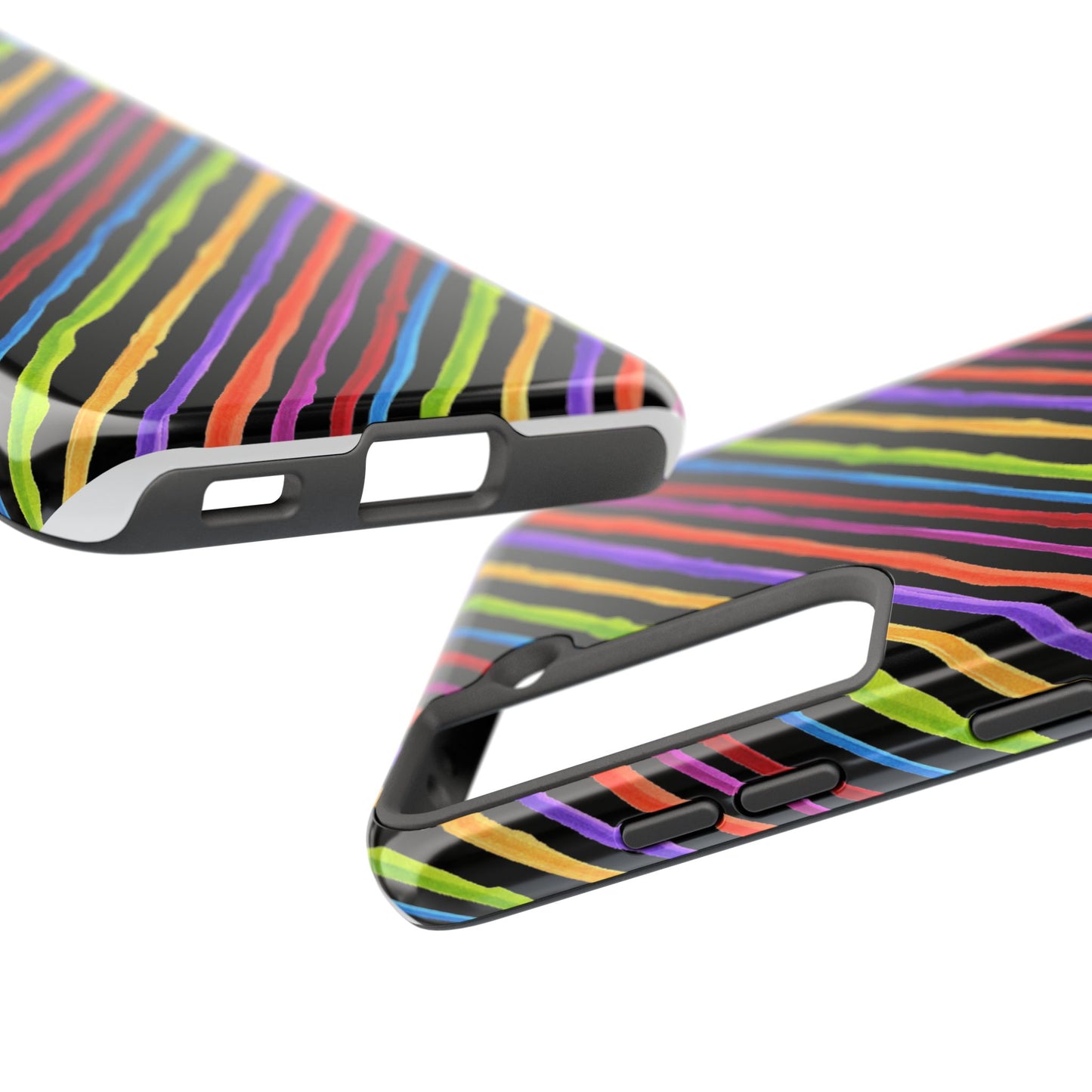 Quirky Bias Stripe Black Phone Case