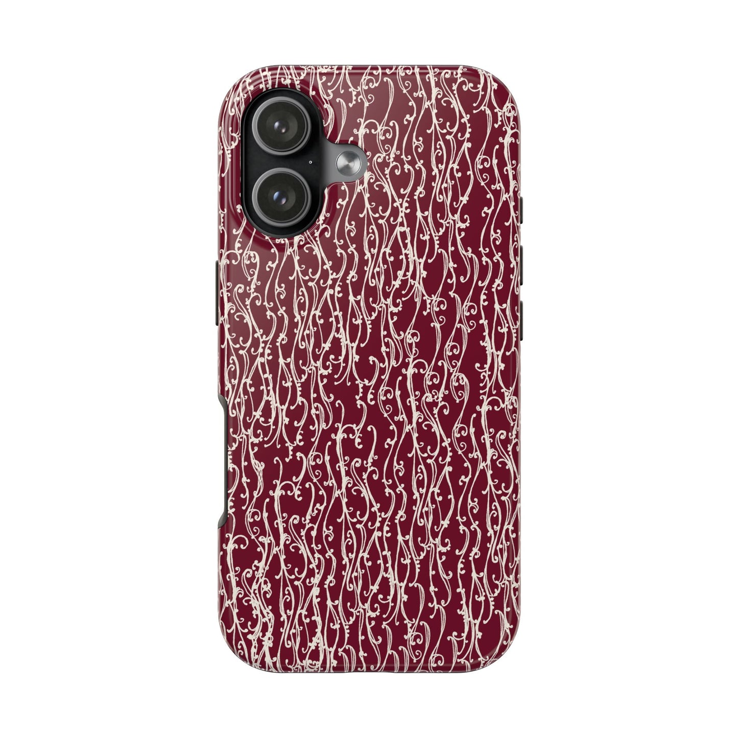 Swan Scroll Red / White Phone Case