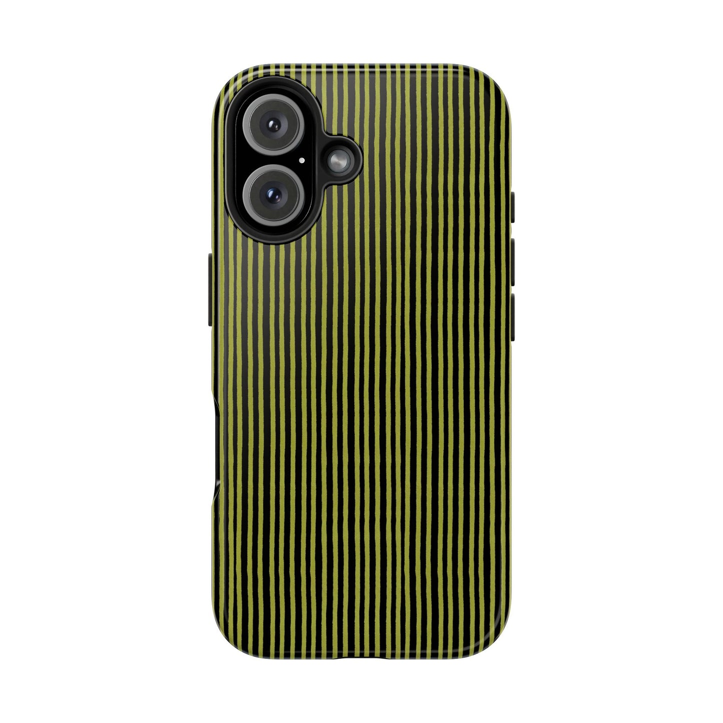 Happy Stripe Green / Black Phone Case