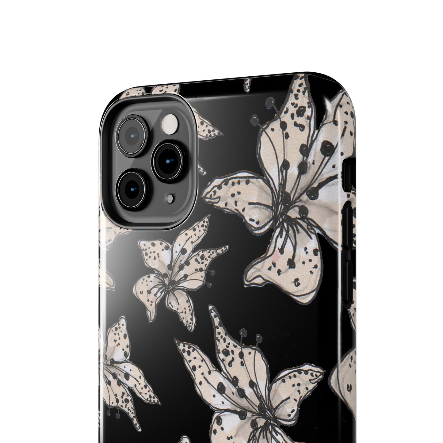 Spotted Lilies Black Phone Case
