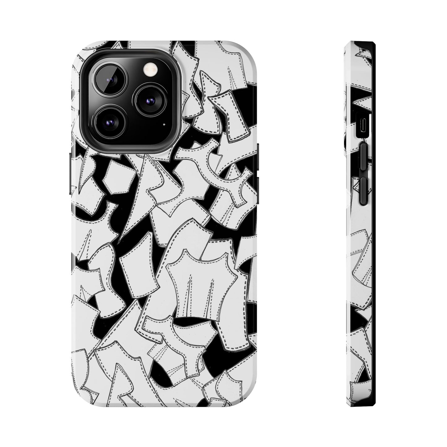 Pattern Pieces Black Phone Case
