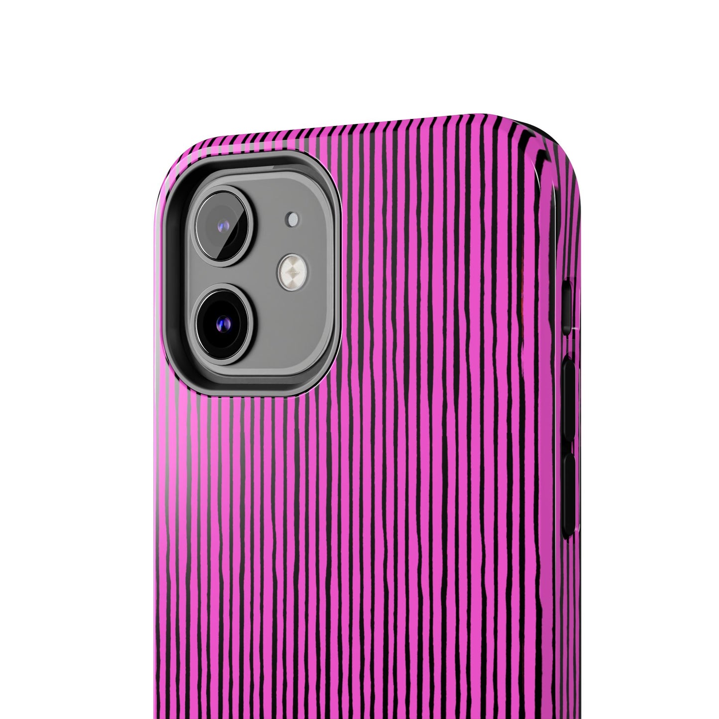 Quirky Pin Stripe Pink / Black Phone Case