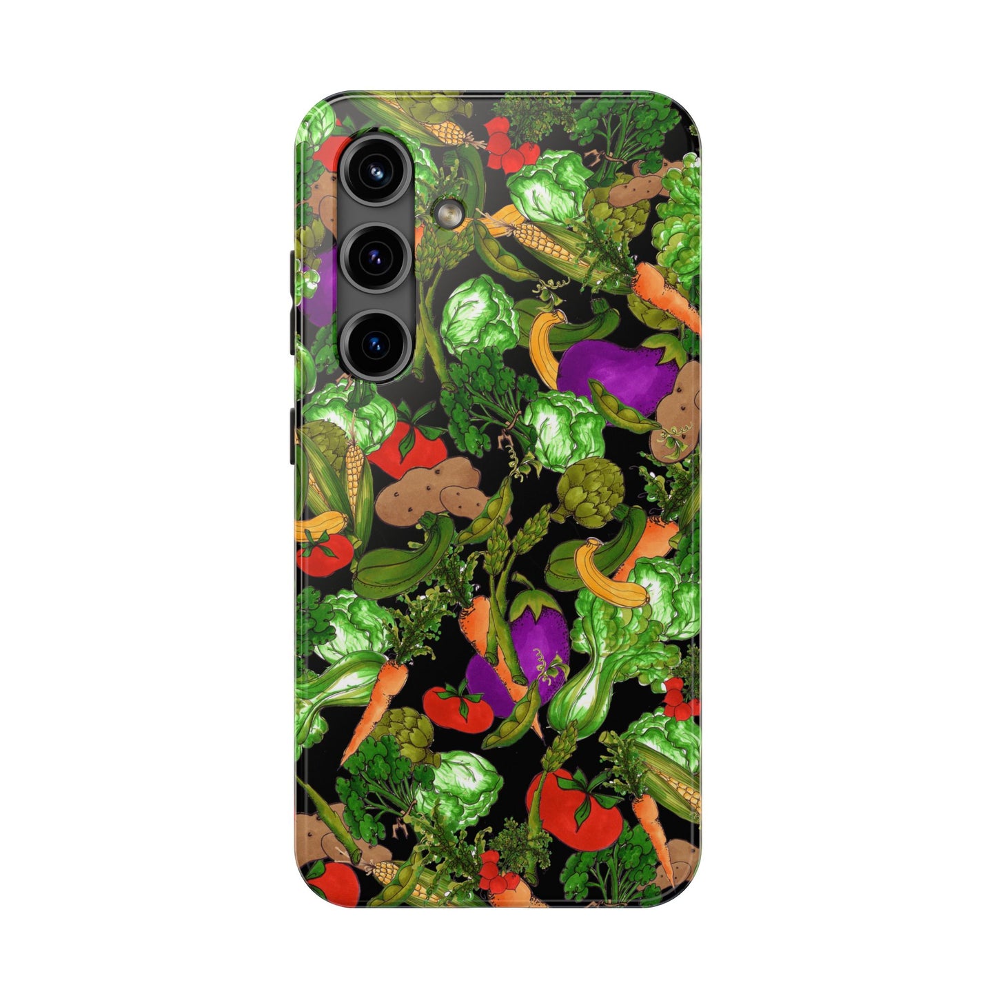 Veggie Jungle Black Phone Case