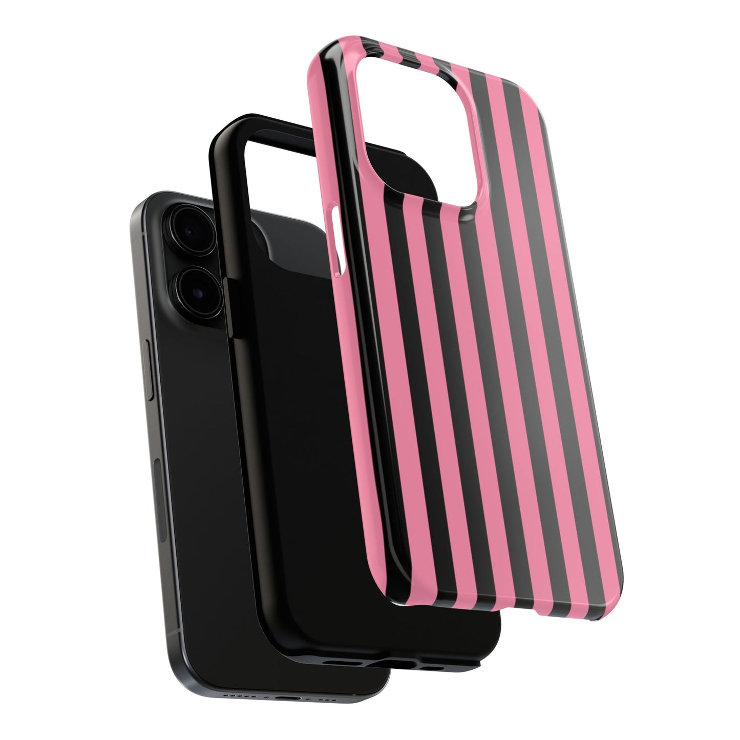 Vertical Stripe Pink / Black Phone Case