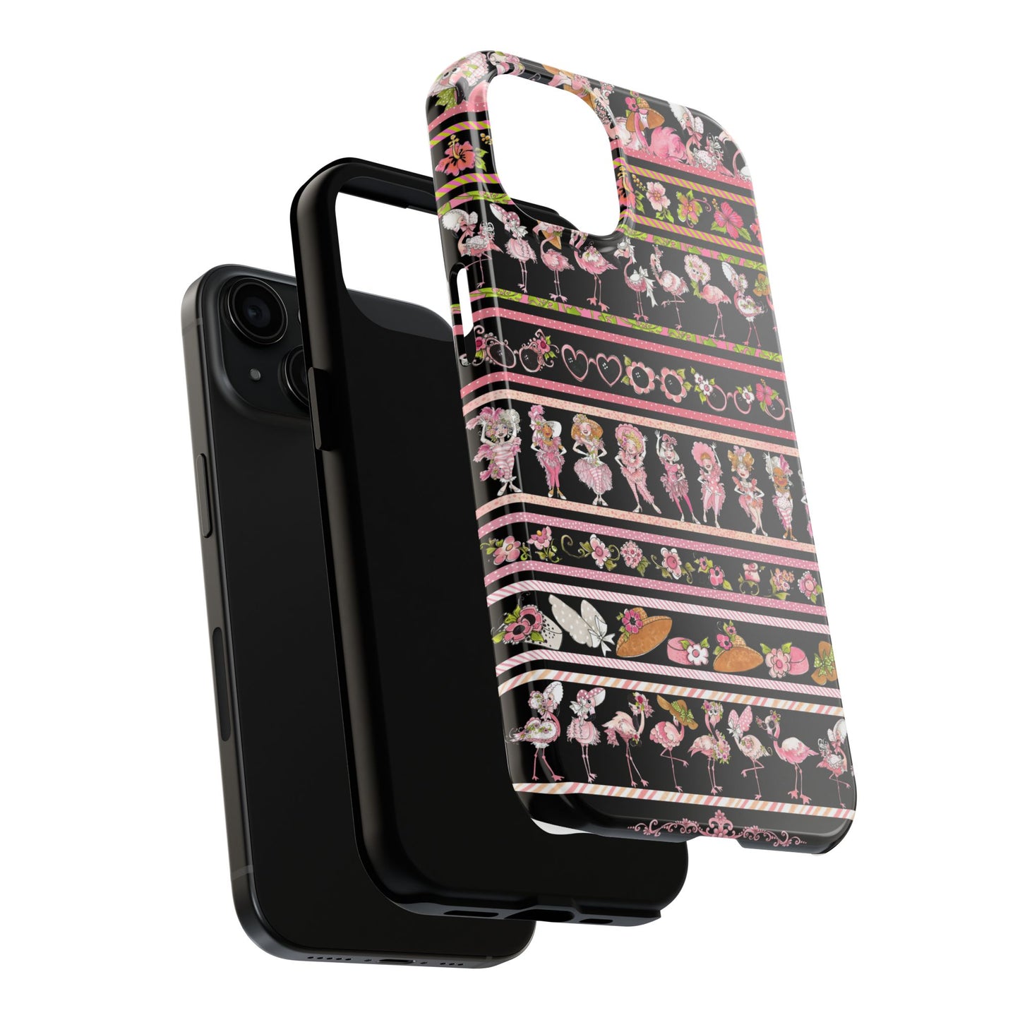 Flam Borders Black Phone Case