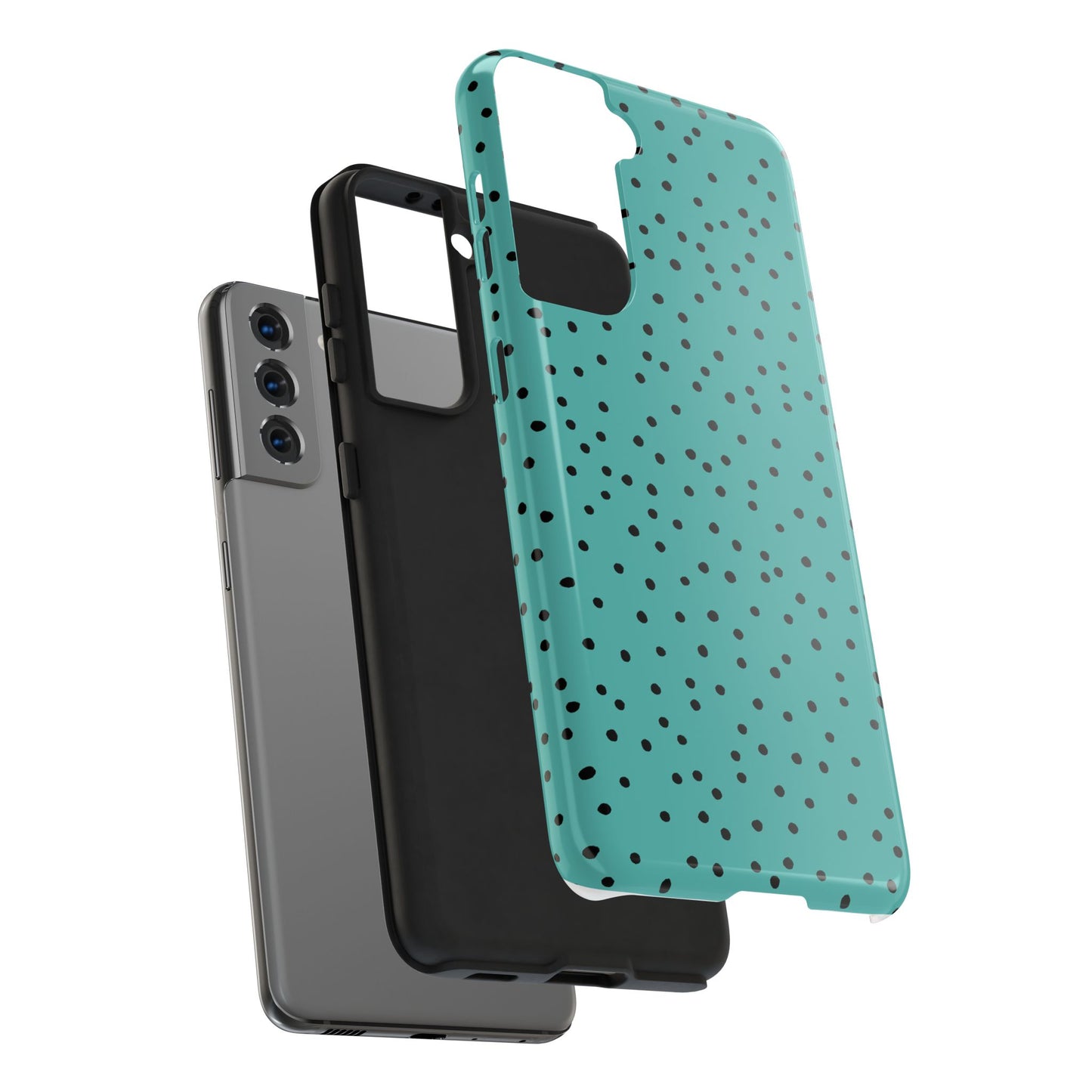 Dinky Dots Turquoise / Black Phone Case