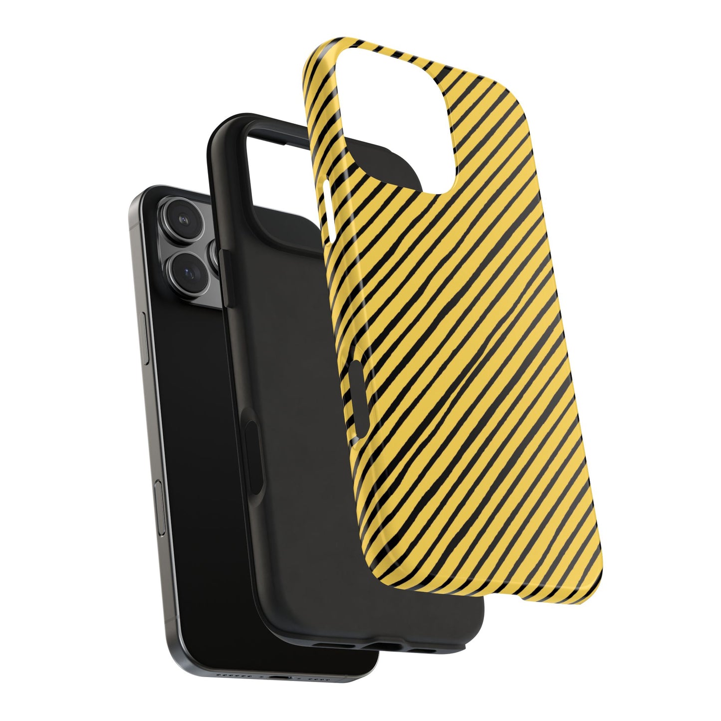Quirky Bias Stripe Yellow / Black Phone Case