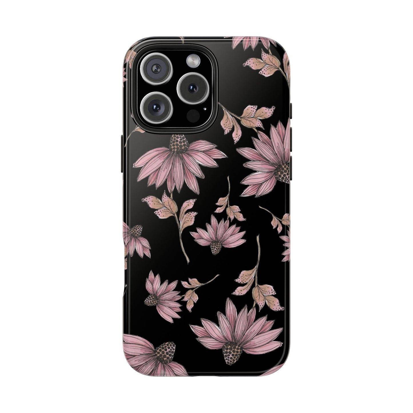 Wild Cone Flowers Black Phone Case