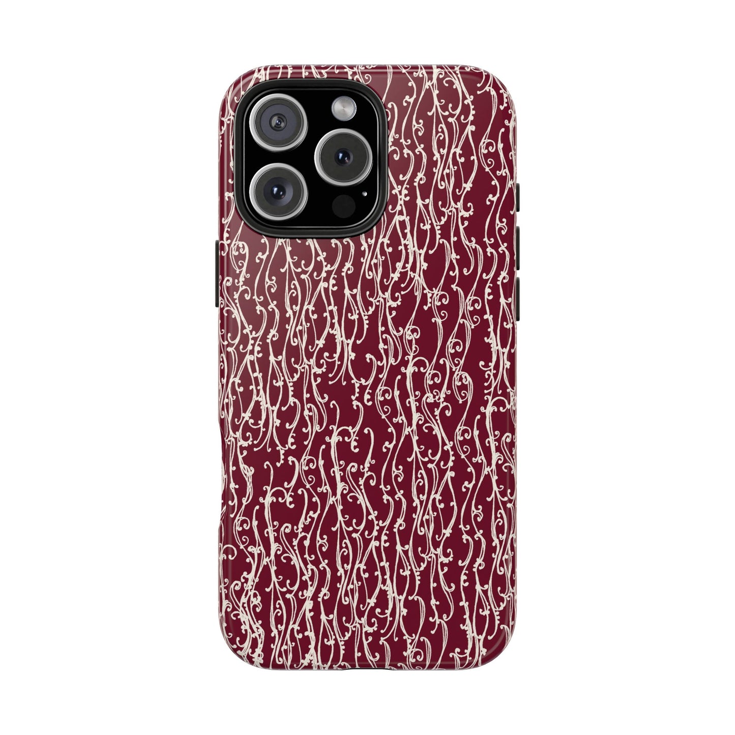 Swan Scroll Red / White Phone Case