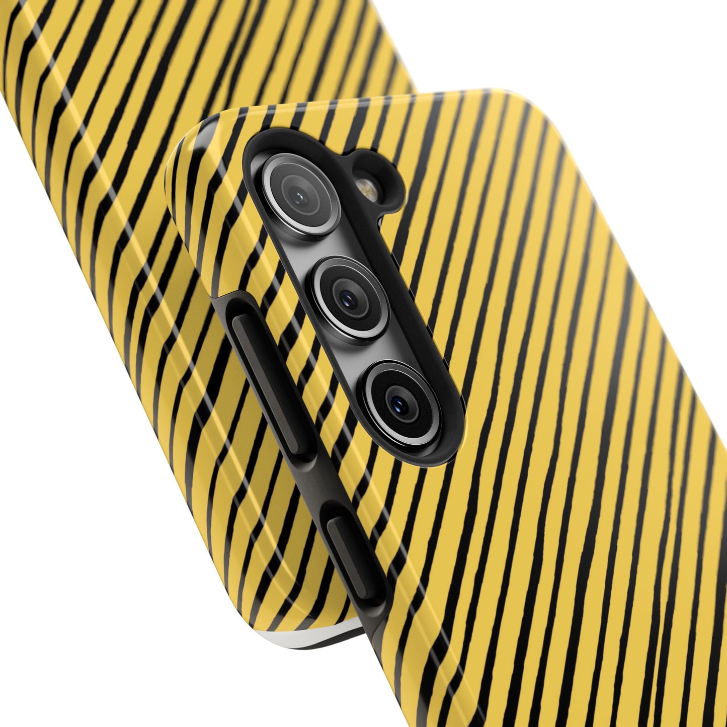 Quirky Bias Stripe Yellow / Black Phone Case