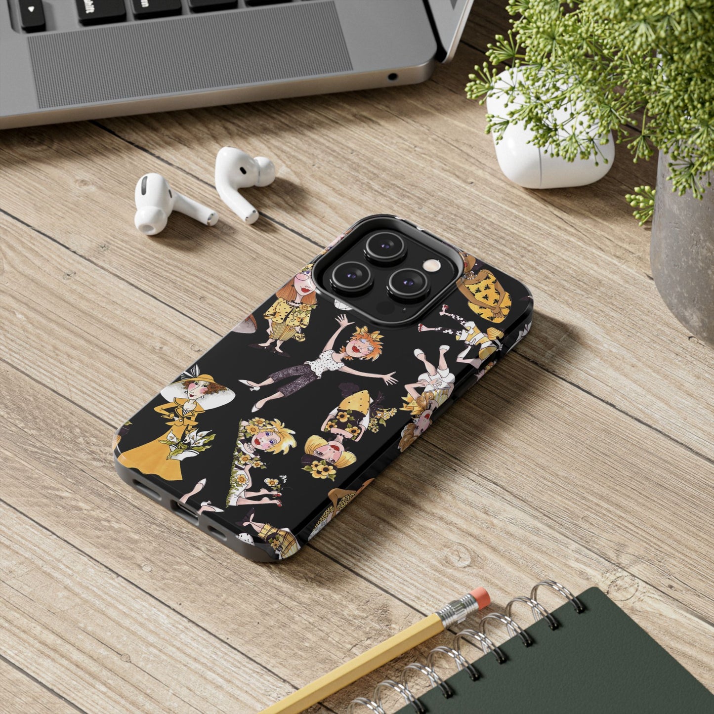 Bee Tossed Black Phone Case