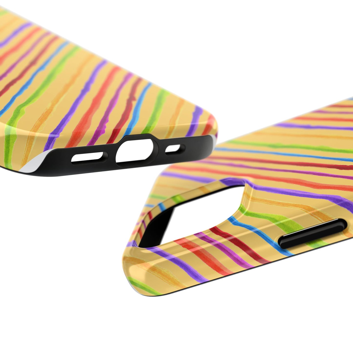 Calico Stripe Yellow Phone Case