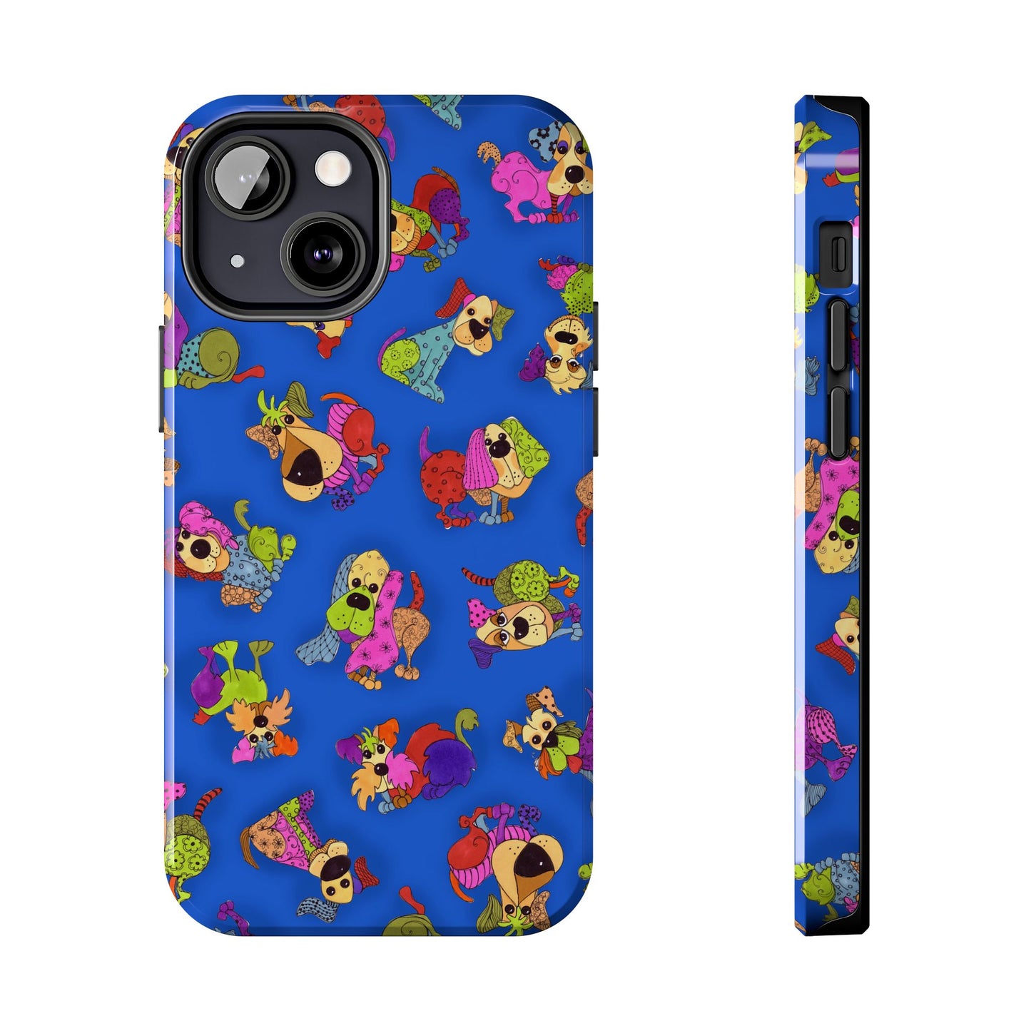 Tossed Happy Dogs Blue Phone Case
