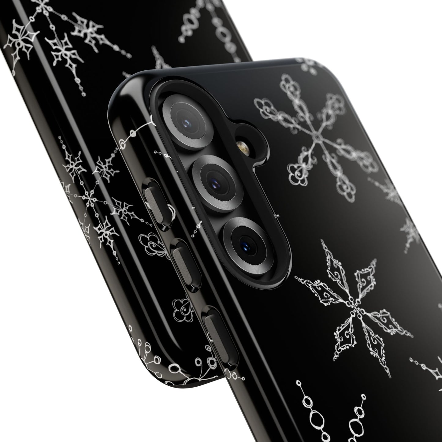Snowflakes Black Phone Case