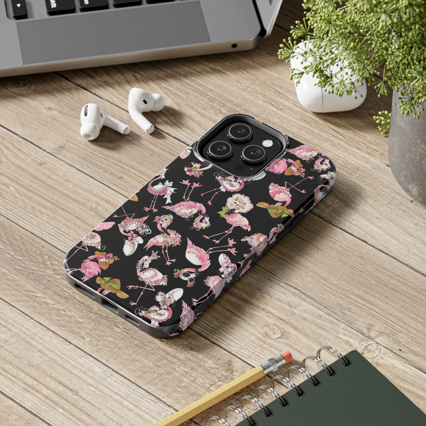 Tossed Flams Black Phone Case