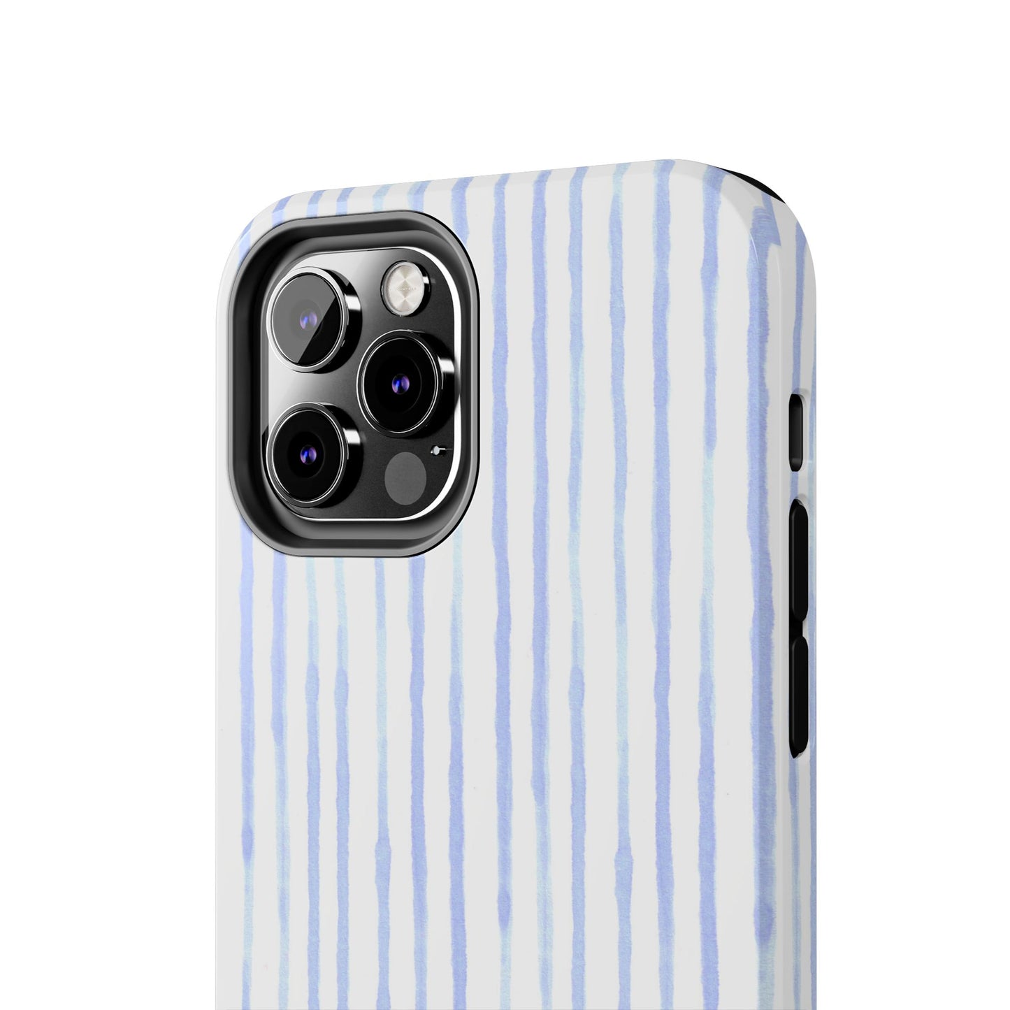 Happy Stripe White / Blue Phone Case