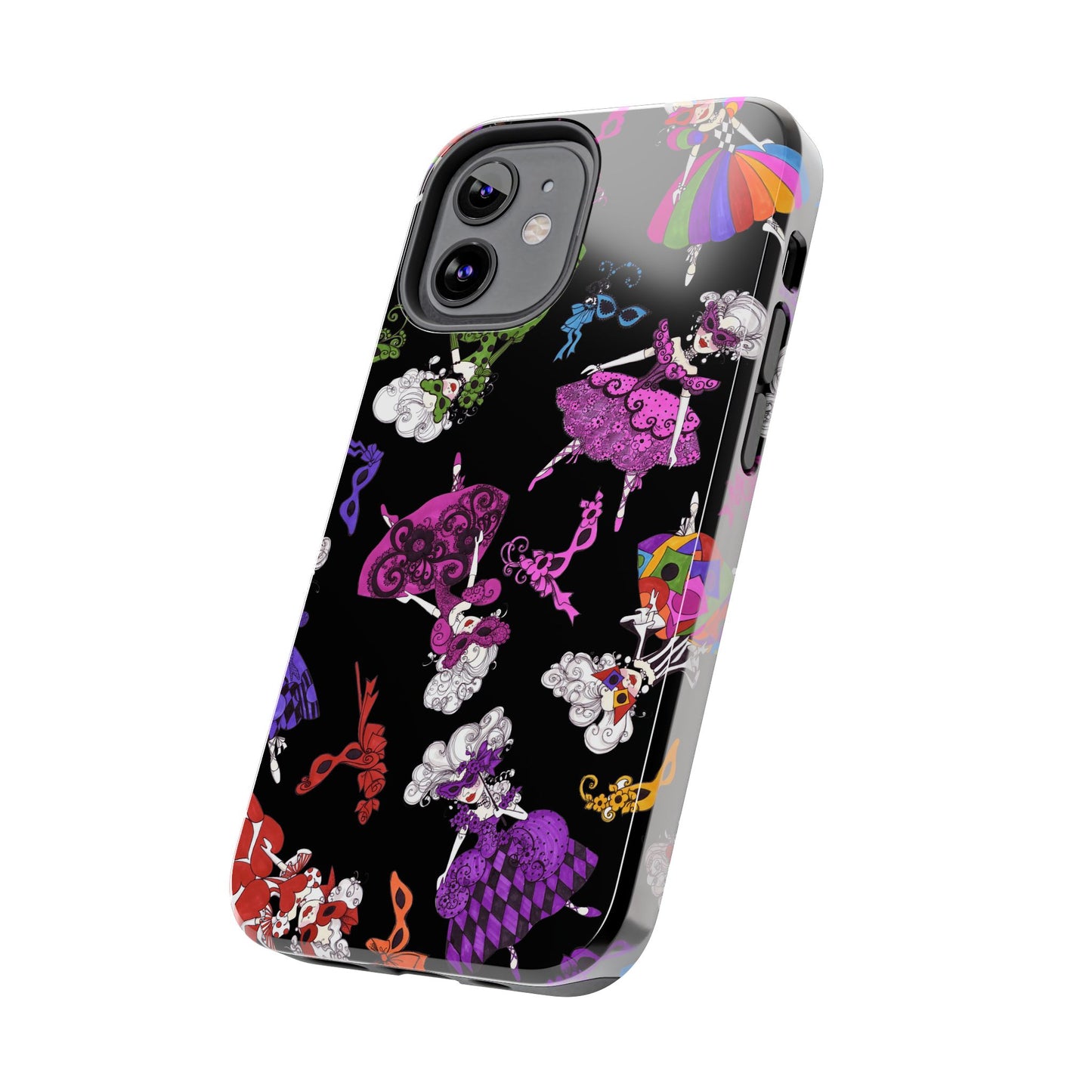 Tossed Masquerade Ladies Black Phone Case