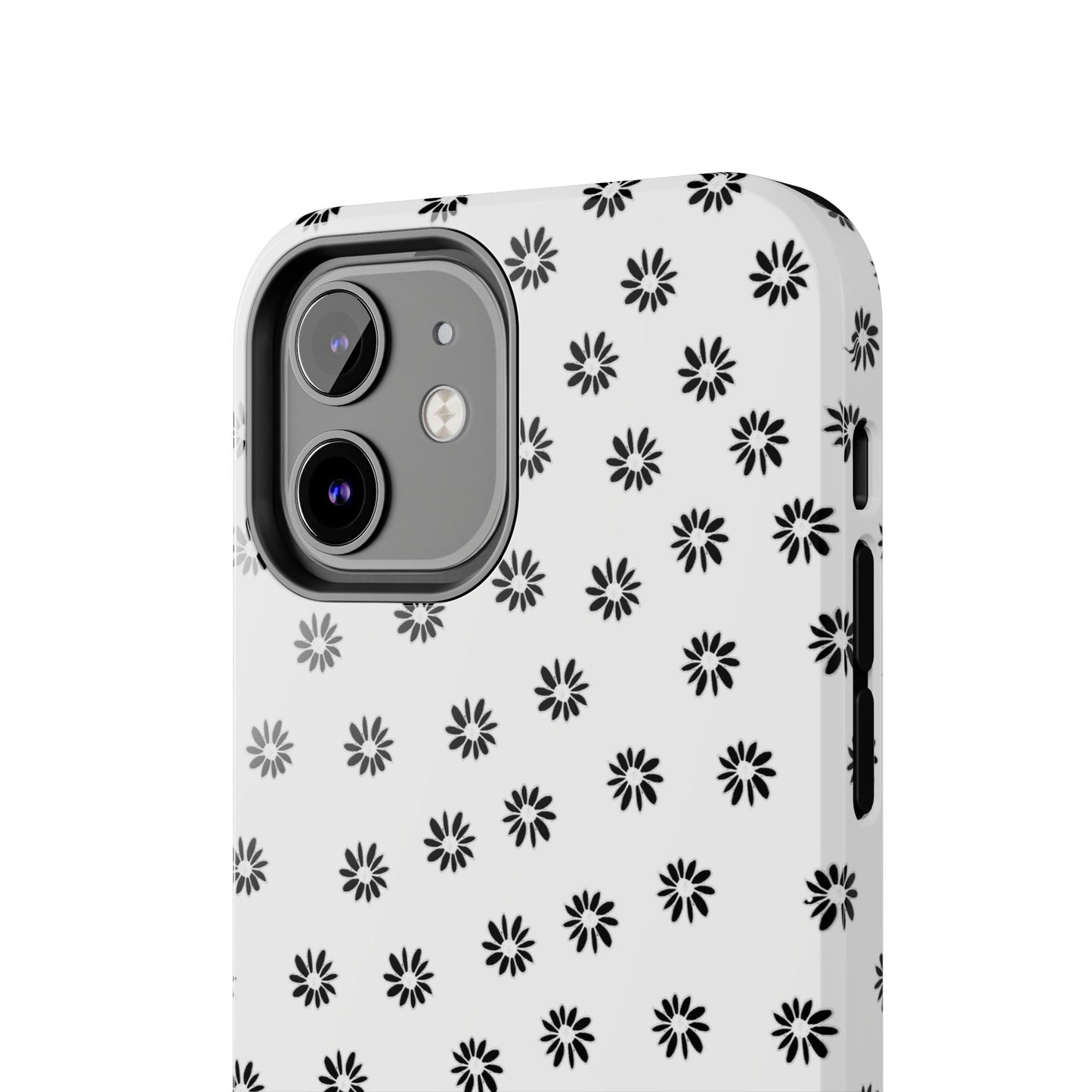 Daisy Dot White / Black Phone Case