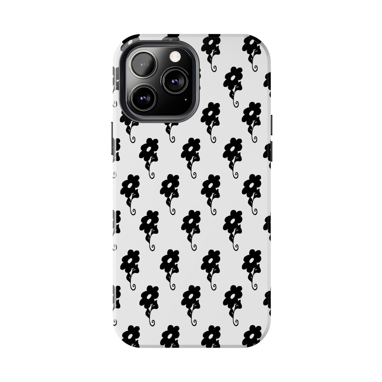 Flowers White / Black Phone Case