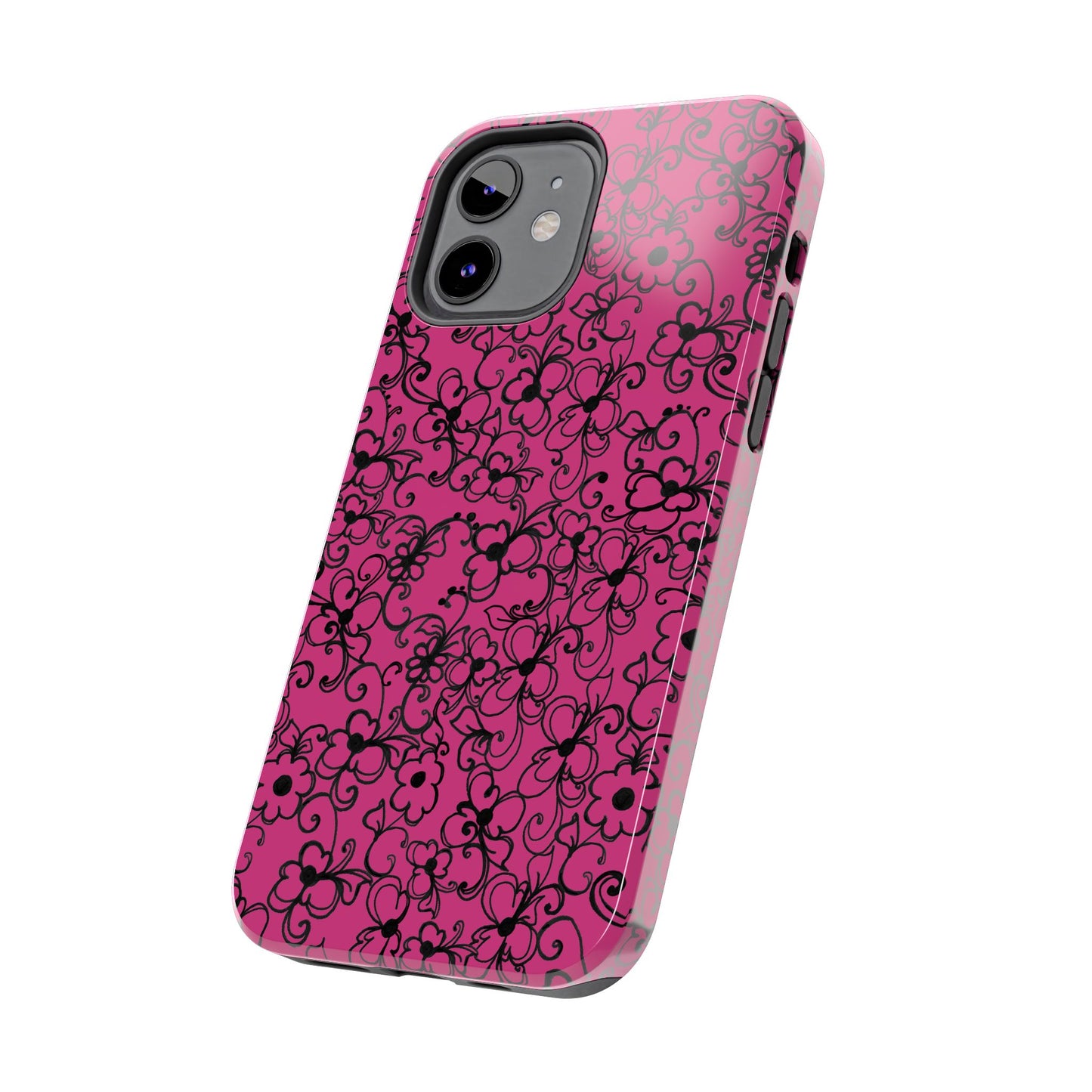 Daisy Jungle Pink / Black Phone Case