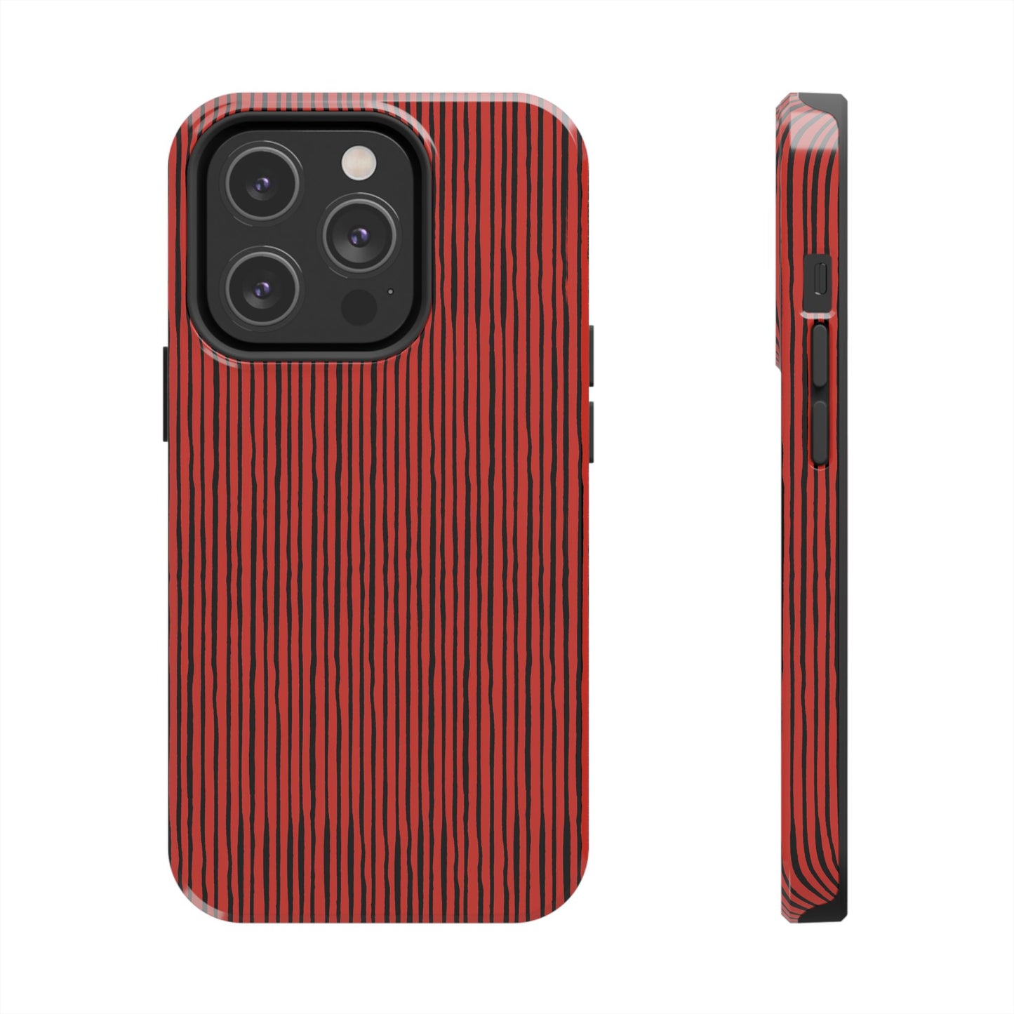 Quirky Bias Stripe Red / Black Phone Case