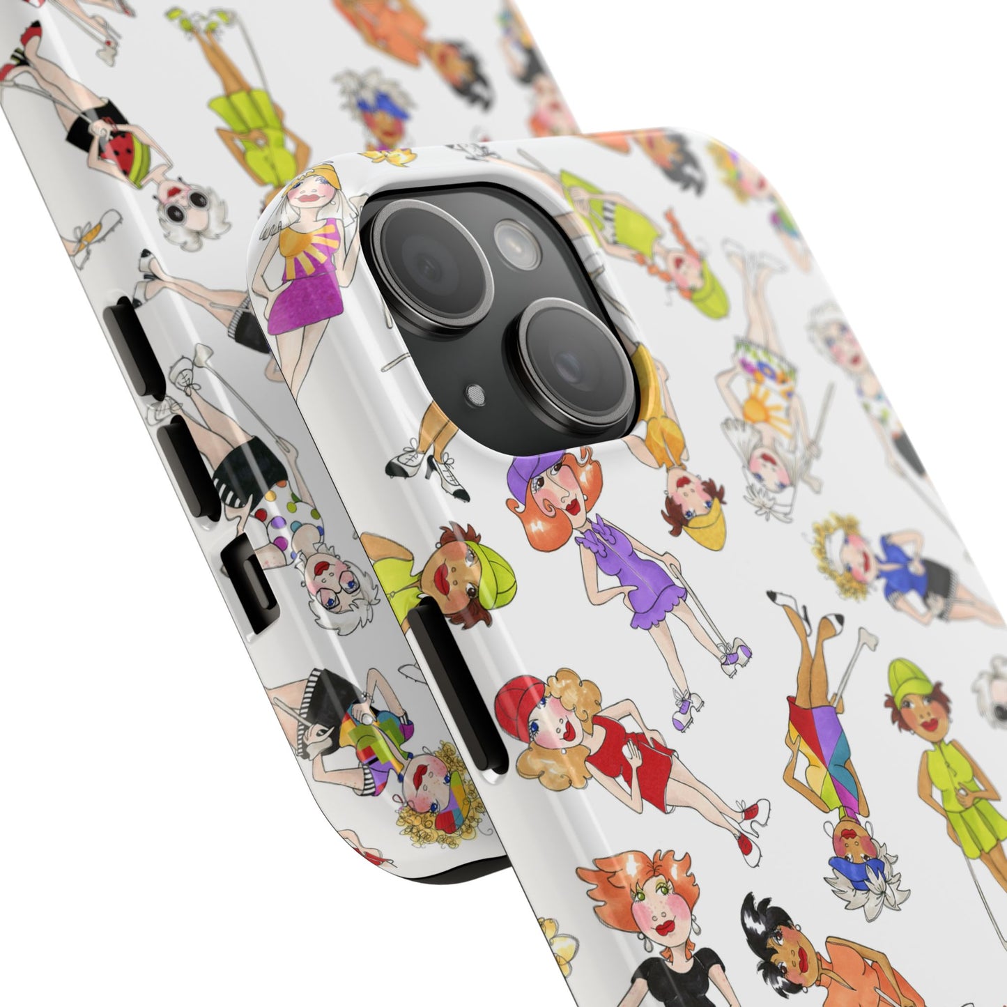 Tossed Golfer Girls White Phone Case