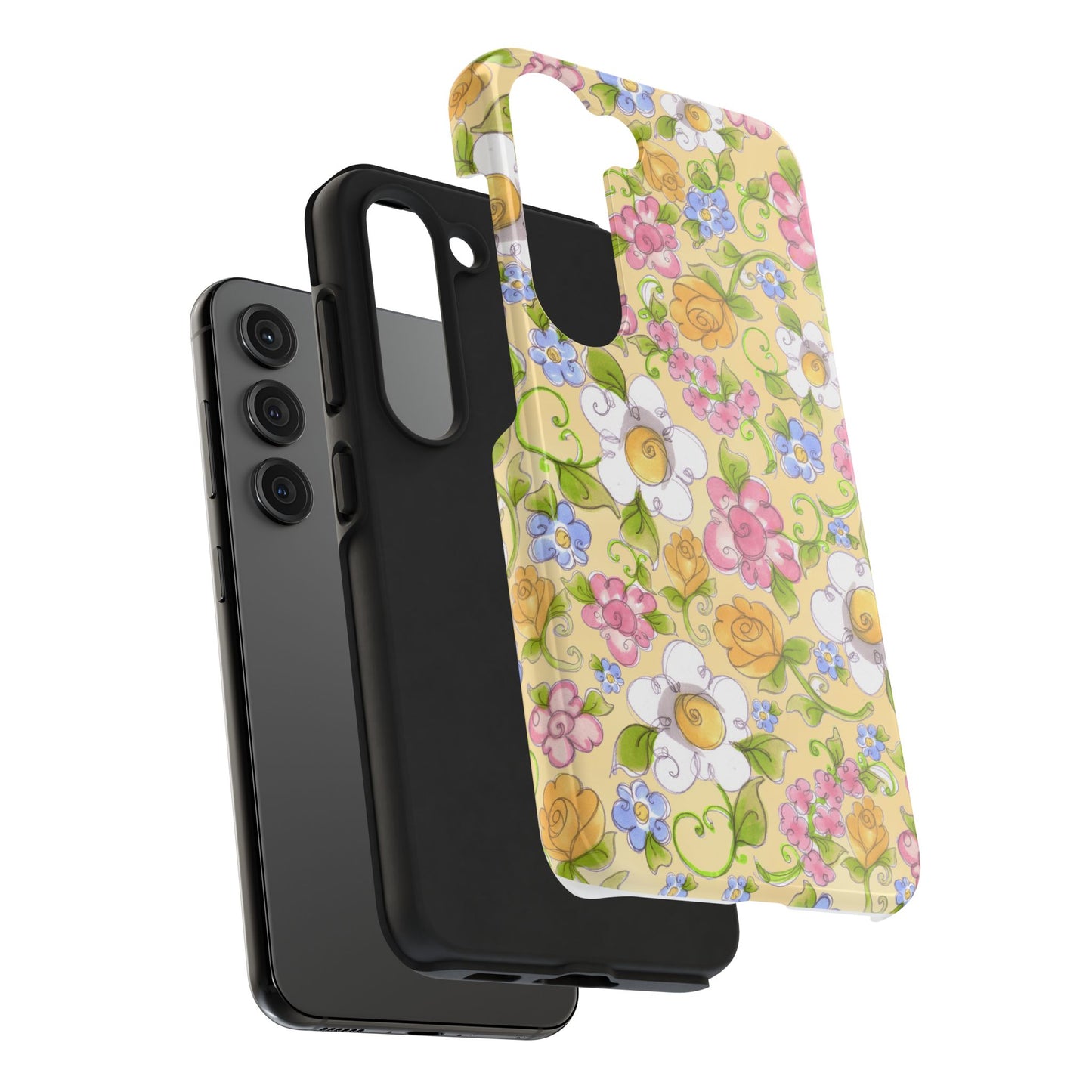 Flower Frolic Yellow Phone Case