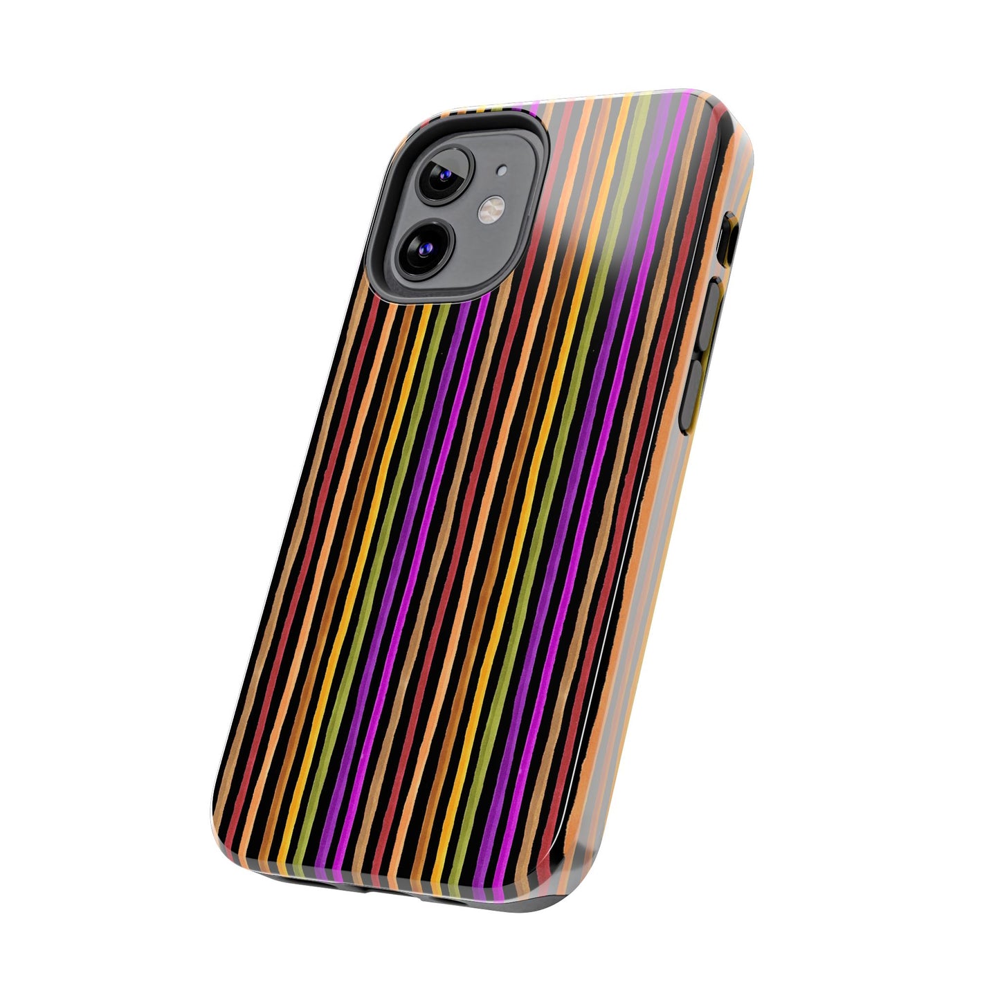 Spice Stripe Black Phone Case