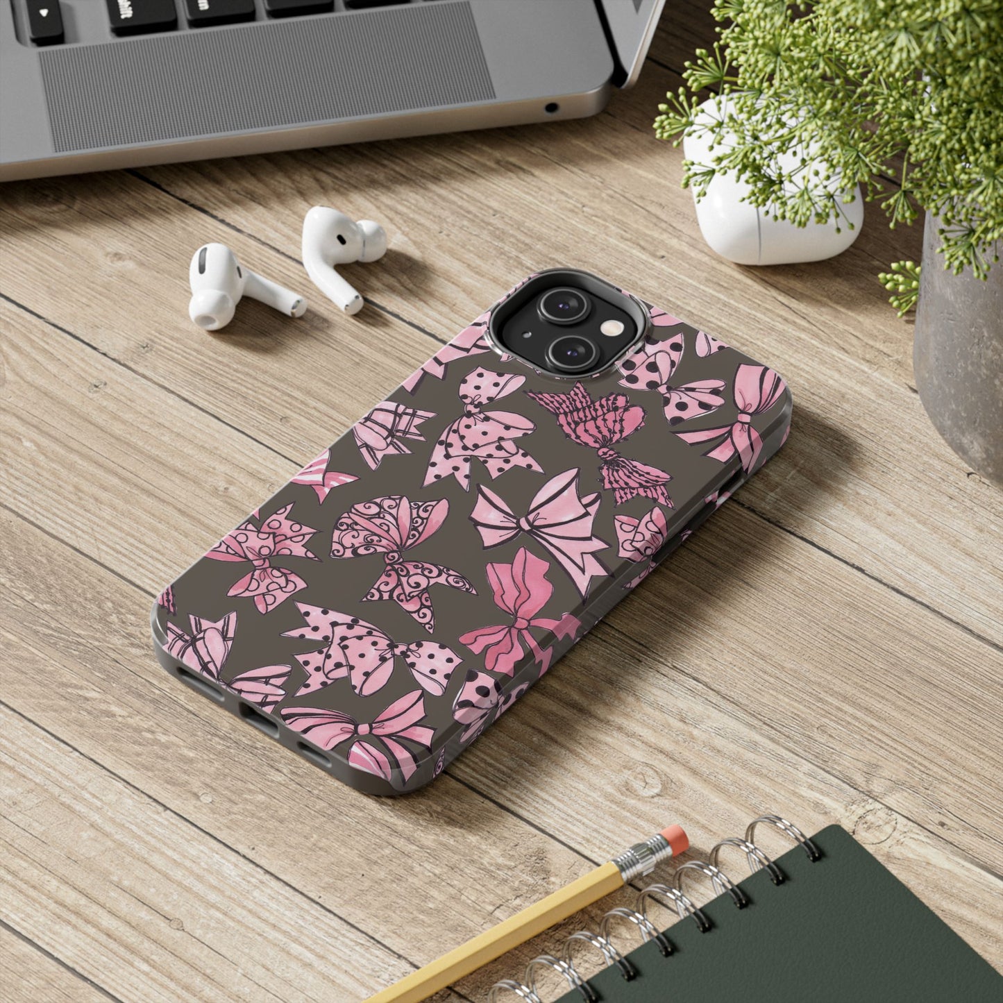Blushing Bows Mocha Phone Case