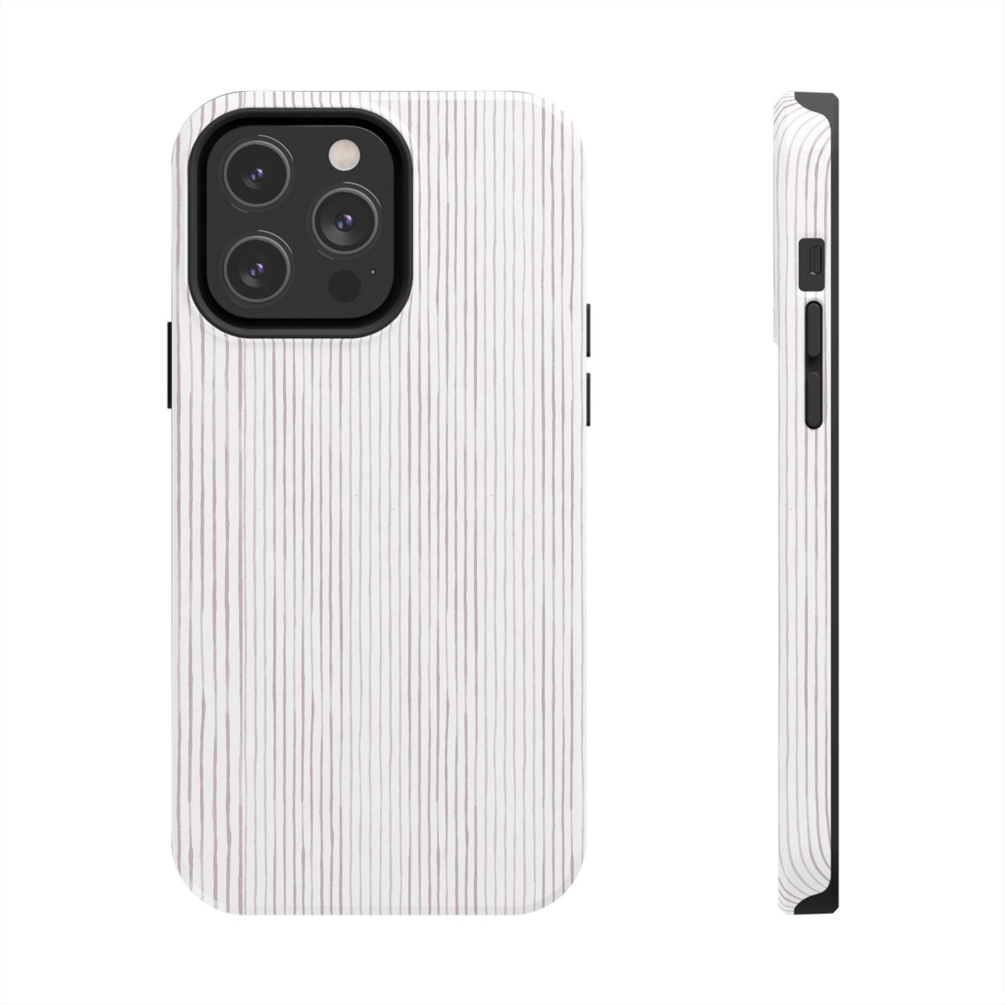 Happy Stripe White / Silver Phone Case