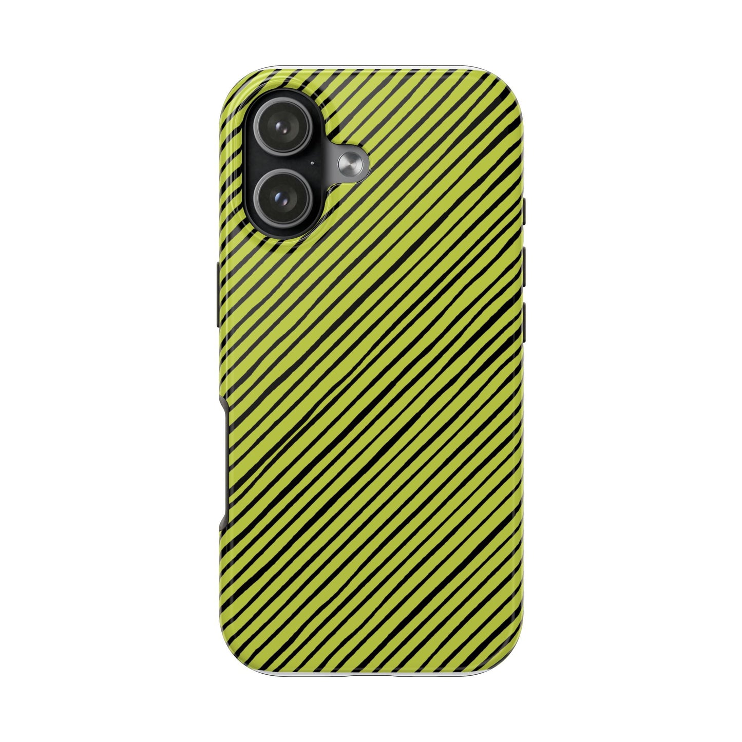 Quirky Bias Stripe Green / Black Phone Case