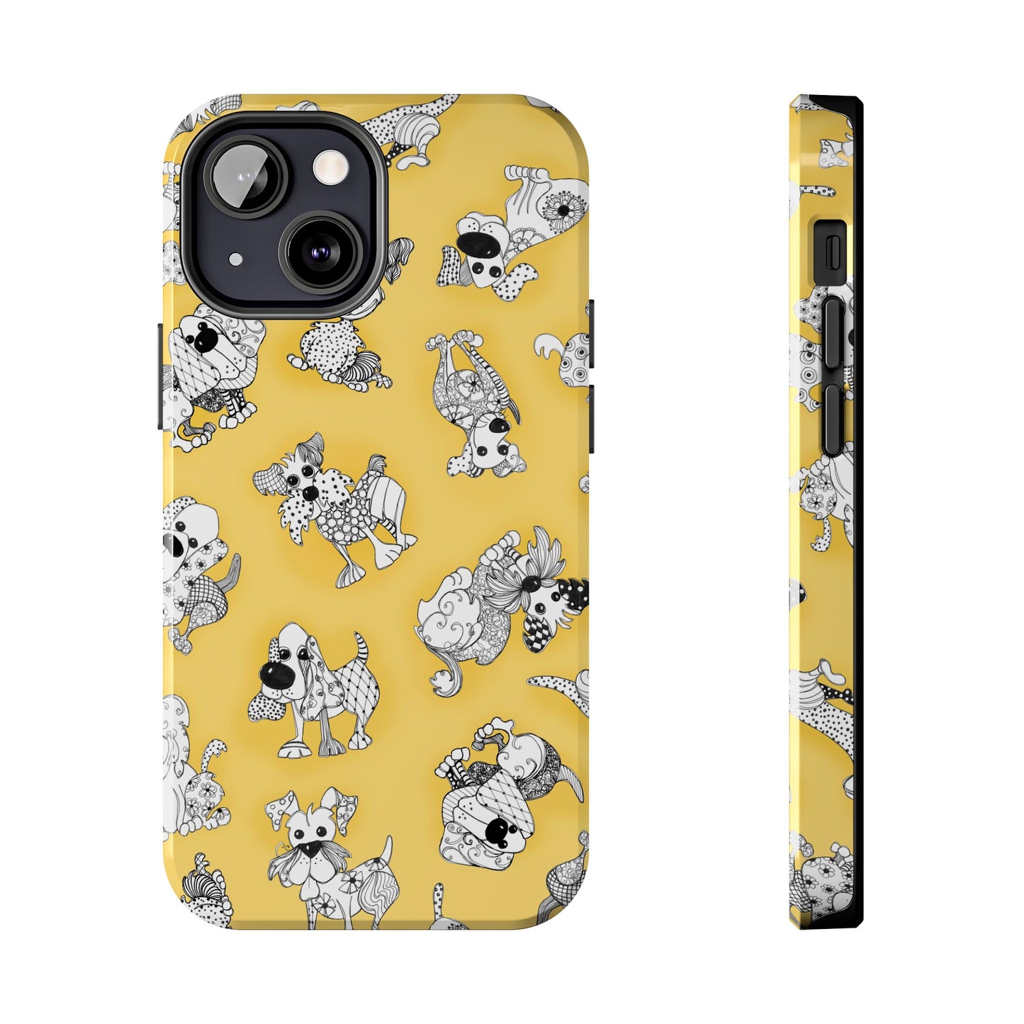 Doodle Dogs Yellow Phone Case