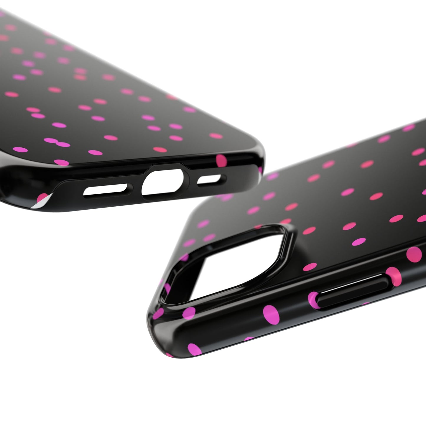 Space Dots Black / Cerise Phone Case