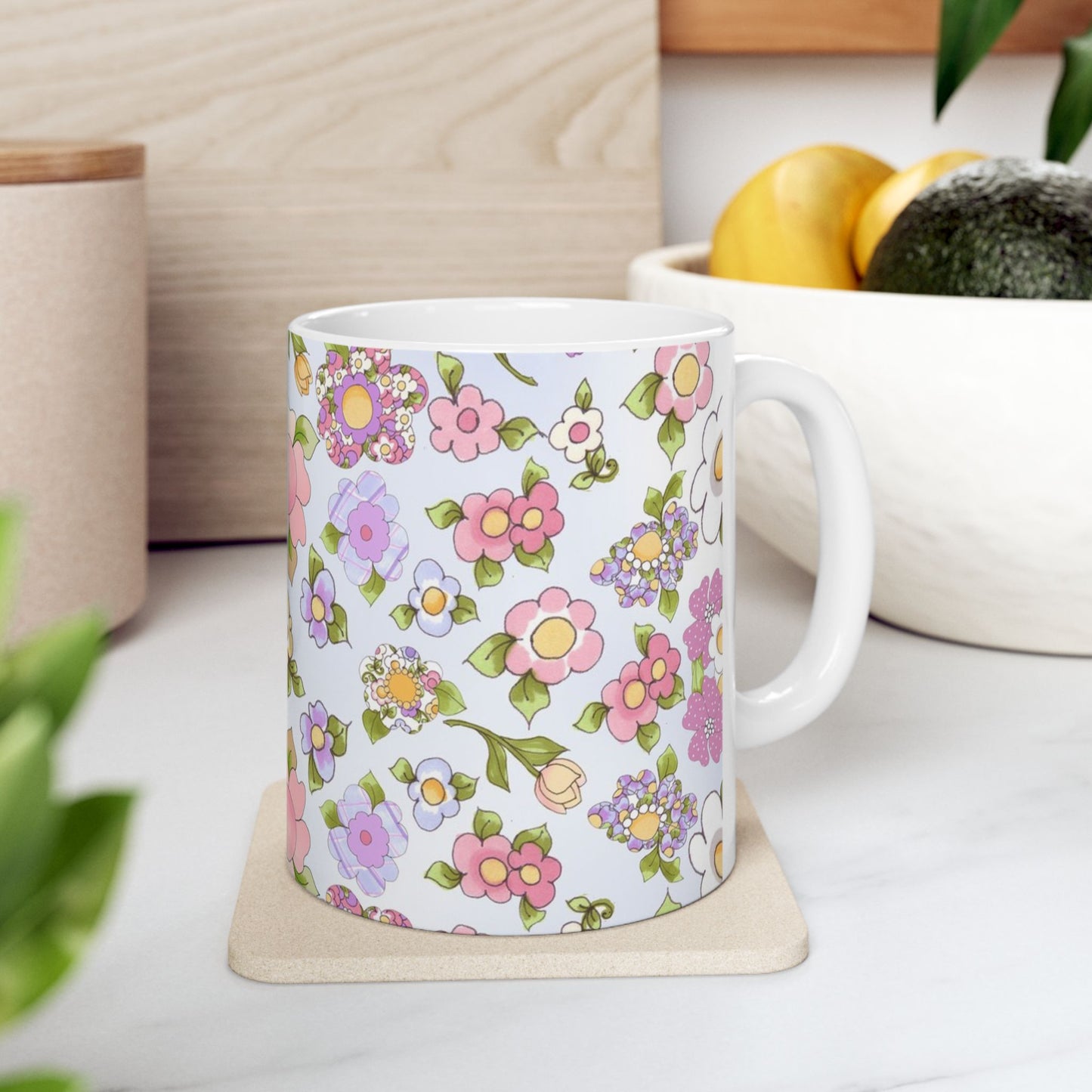 Flowery Blue Sky Cup