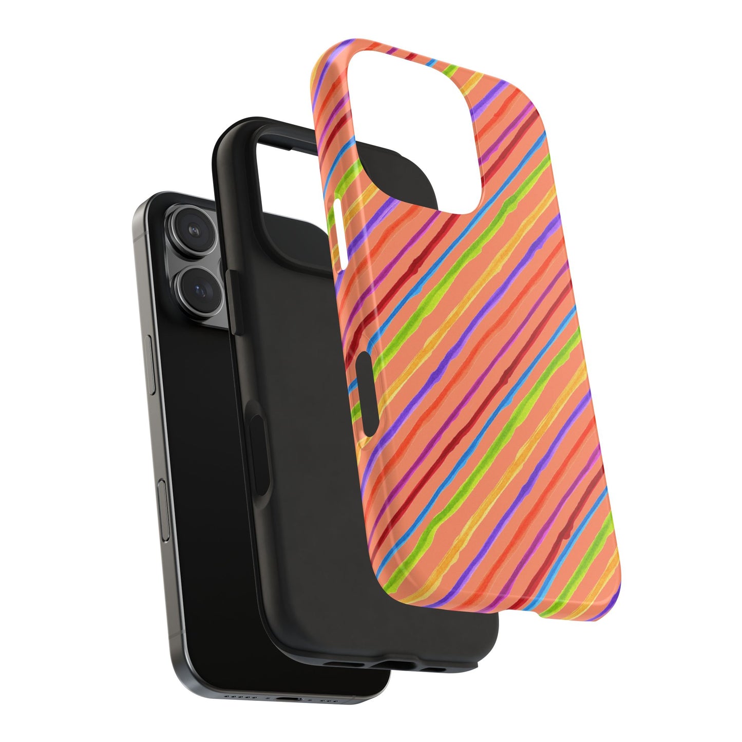 Calico Stripe Orange Phone Case