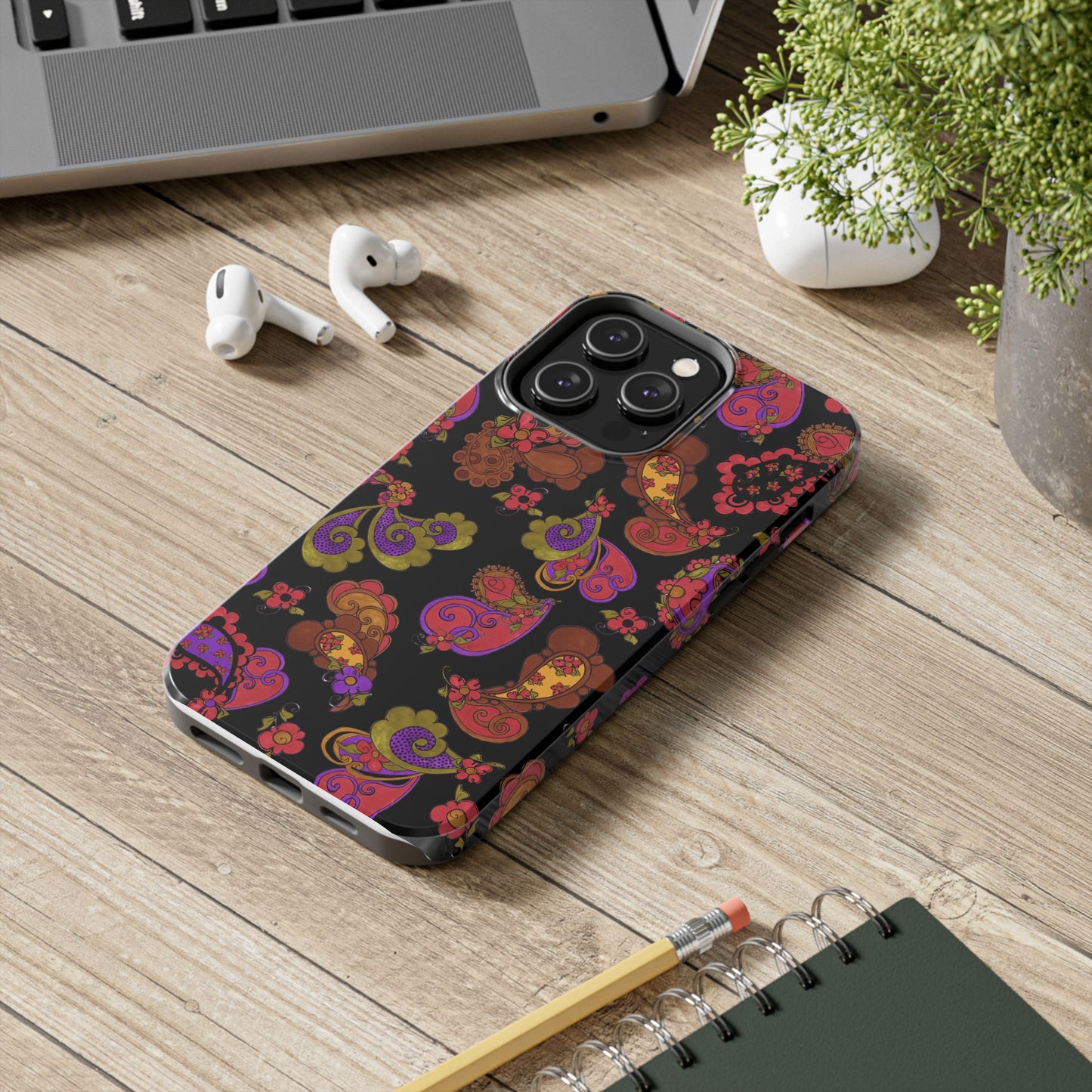 Posie Paisley Black Phone Case