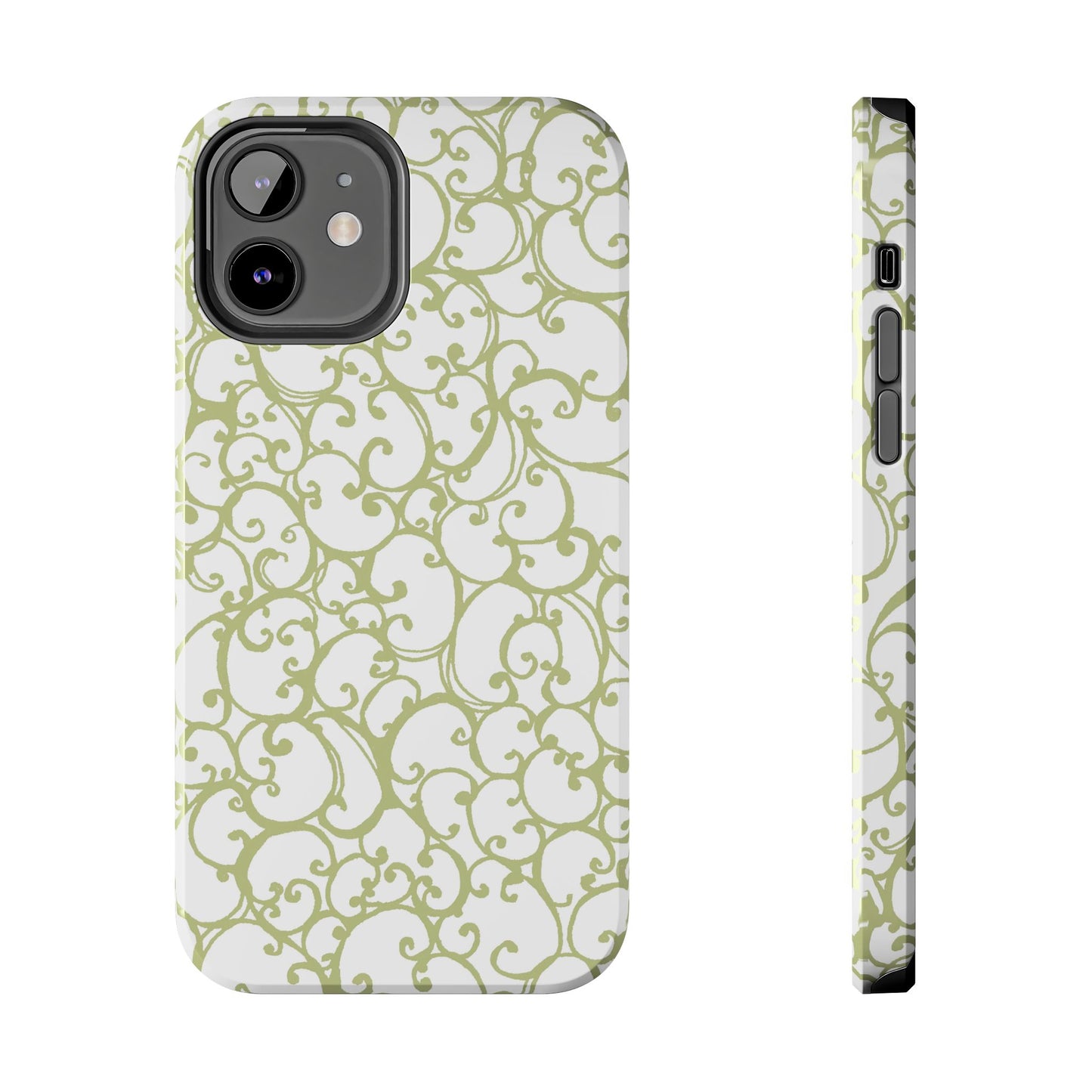 Scrollie White / Green Phone Case
