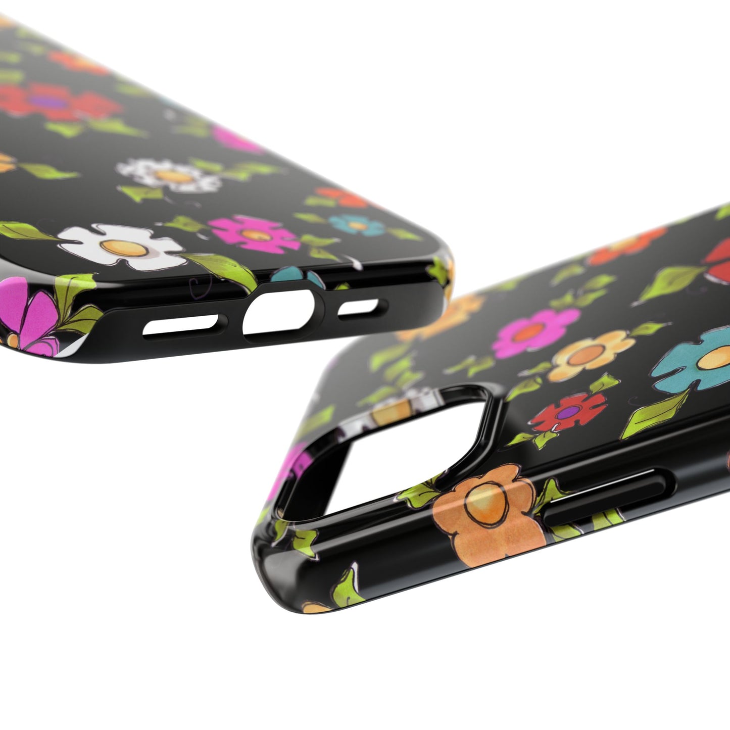 Dog Blooms Black Phone Case