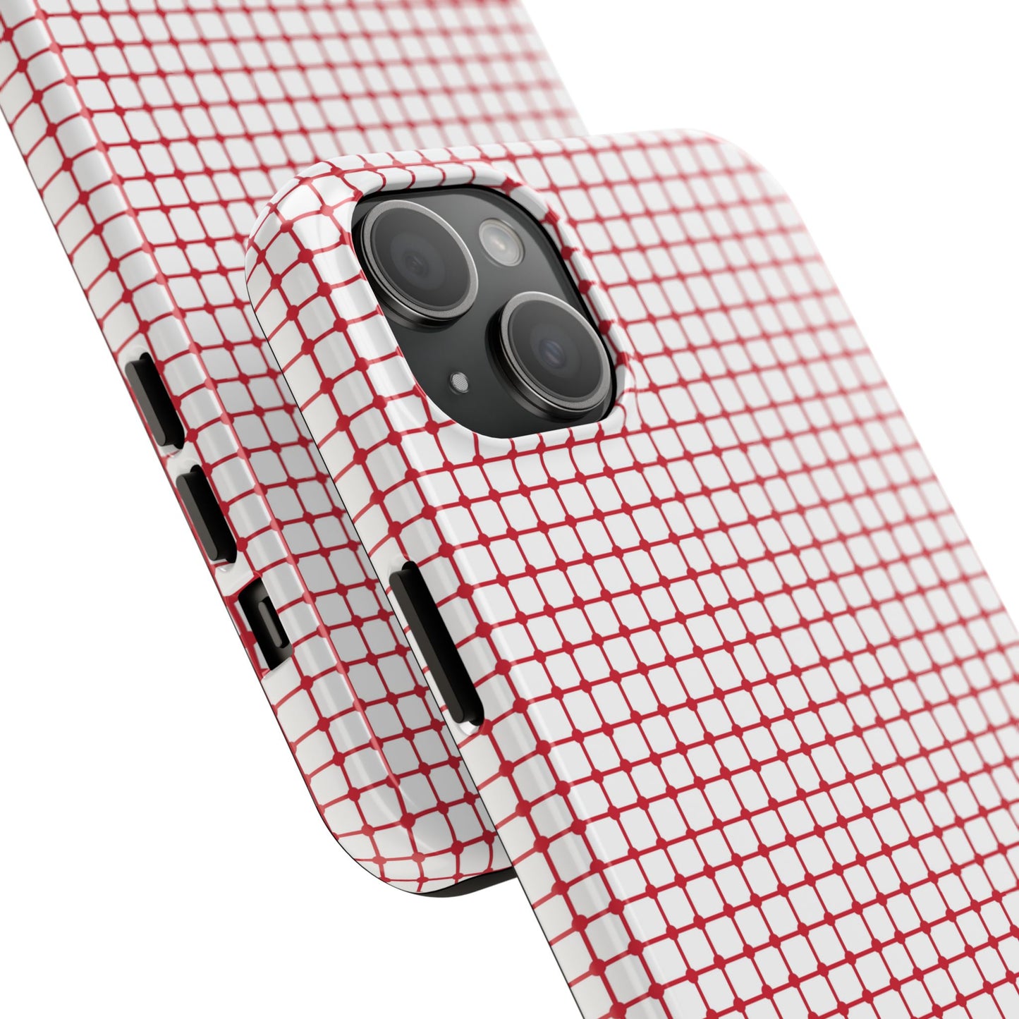 Dot Grid White / Red Phone Case