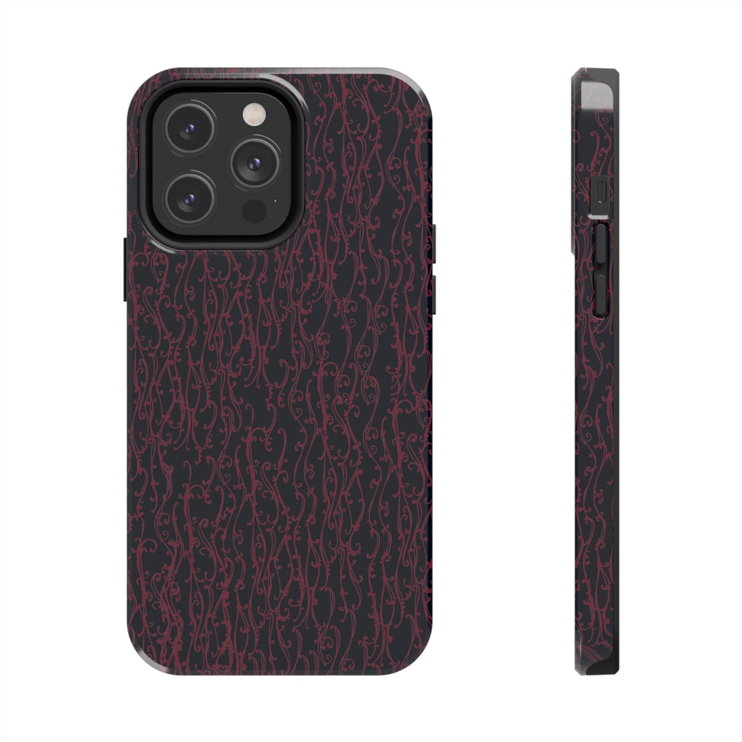 Swan Scroll Black / Red Phone Case