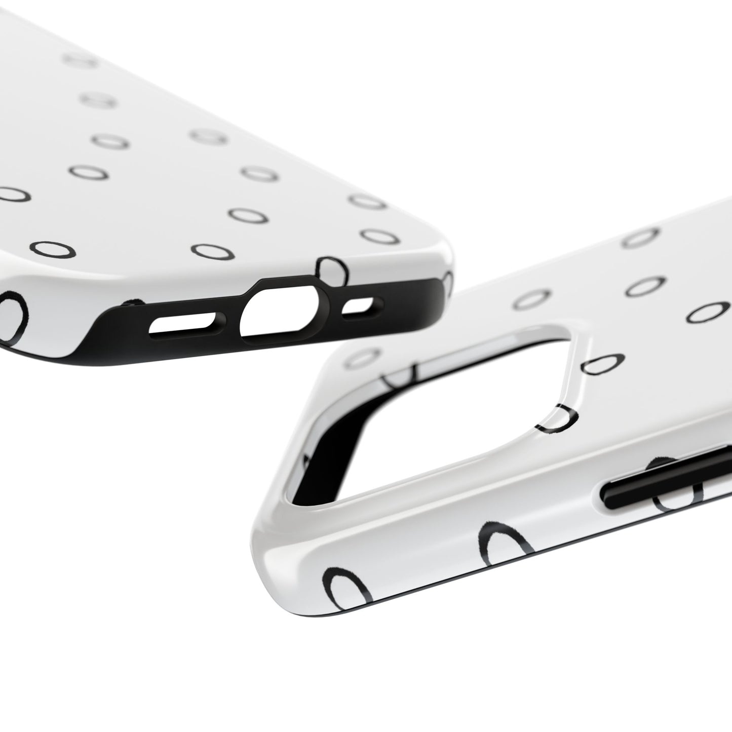 Open Dots White / Black Phone Case