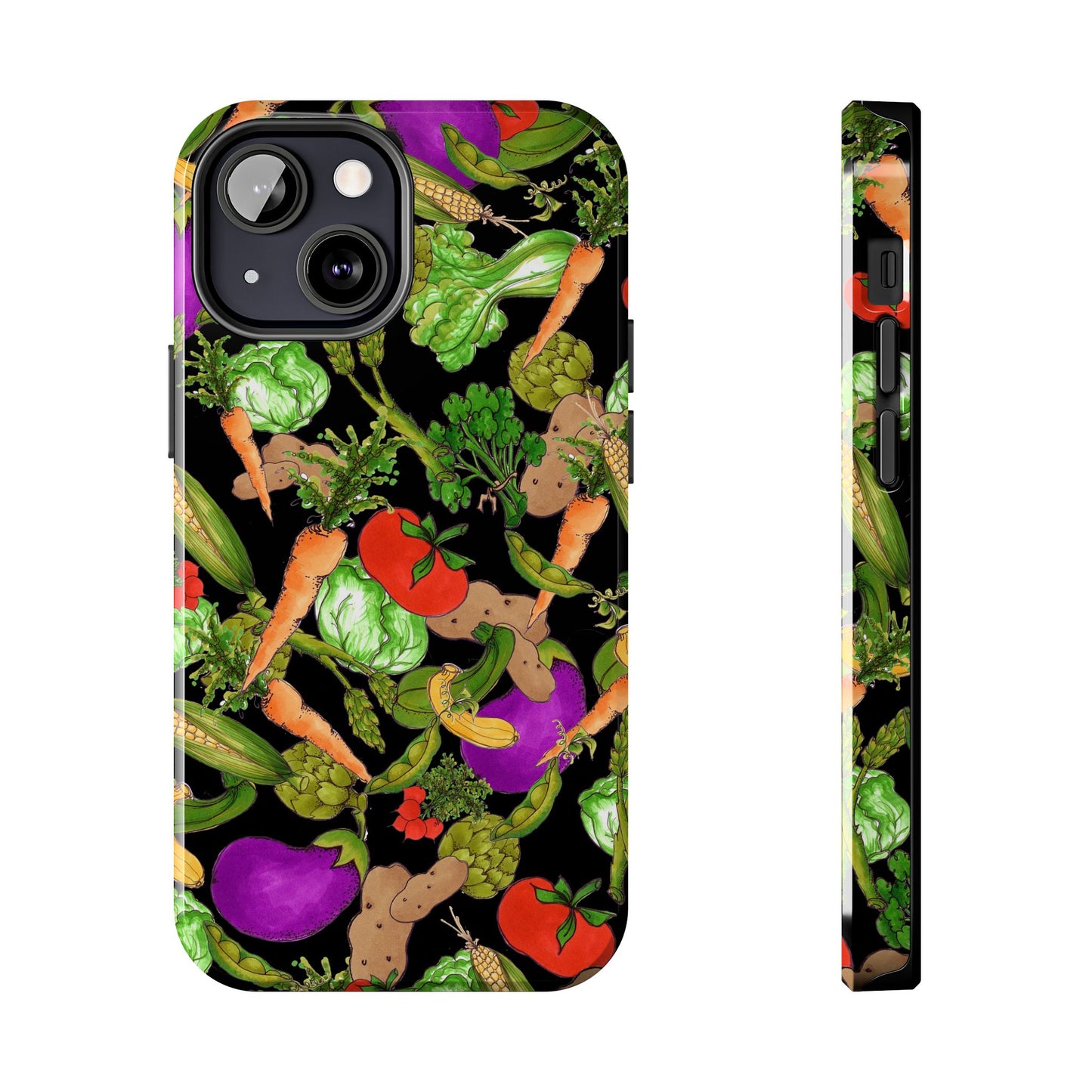 Veggie Jungle Black Phone Case