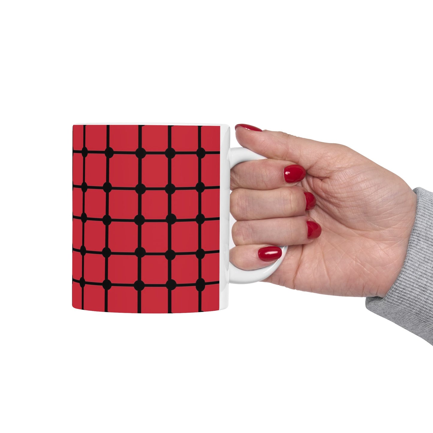 Dot Grid Red / Black Cup