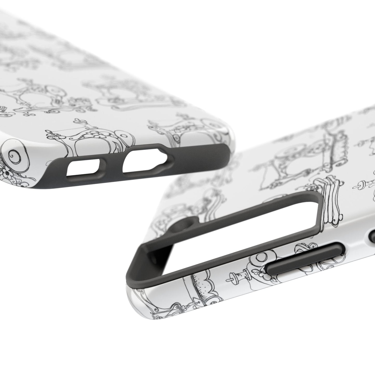 Sew Sew White / Black Phone Case