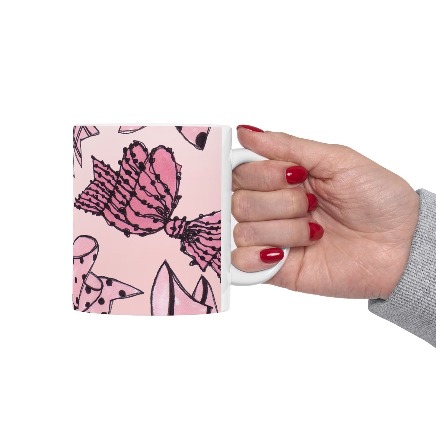 Cat Bows Pink Sky Cup