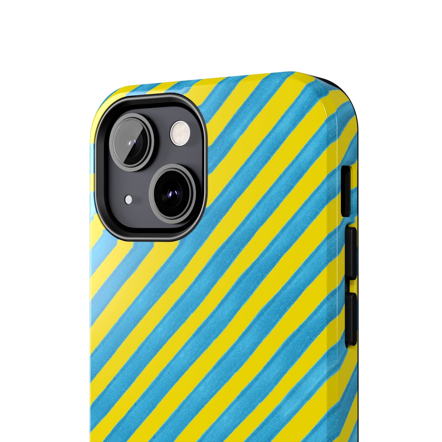 Bias Stripe Turquoise / Yellow Phone Case