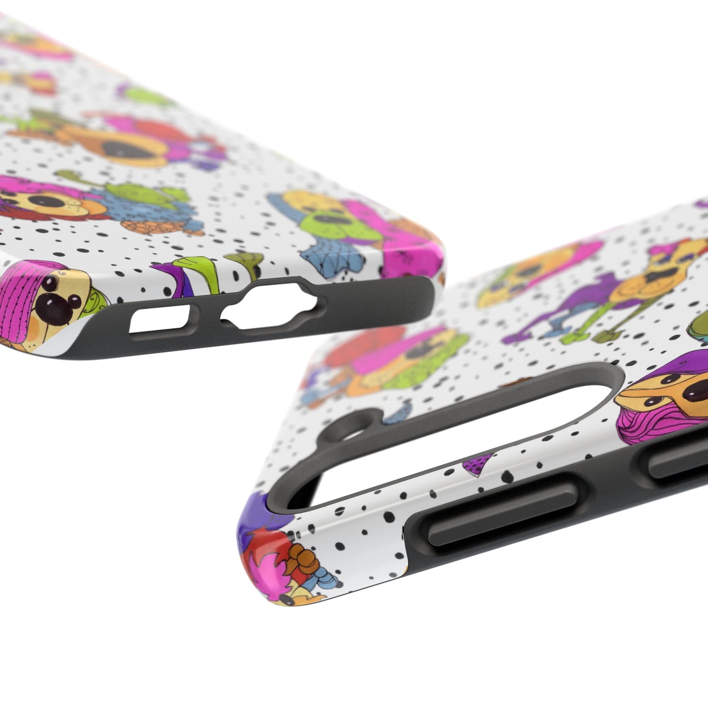 Tossed Happy Dogs White Phone Case