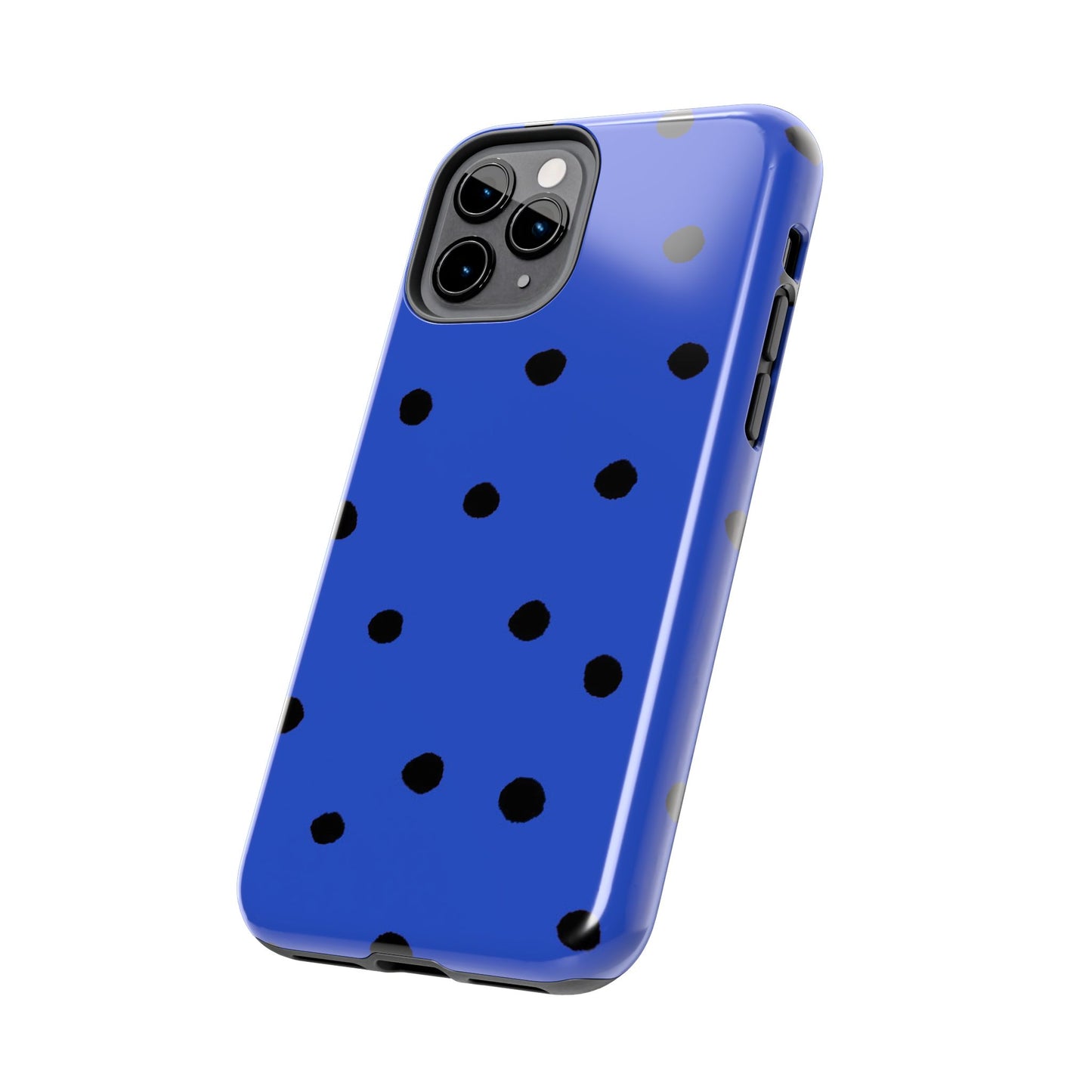 Dinky Dots Blue / Black Phone Case
