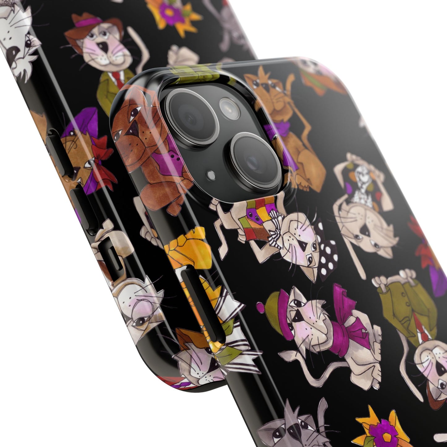 Spice Cats Tossed Black Phone Case