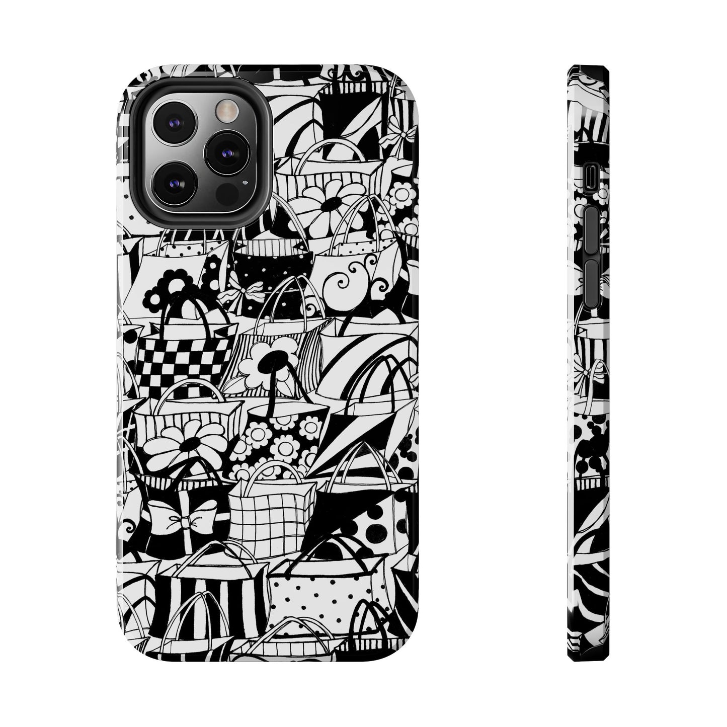 Totally Black / White Phone Case